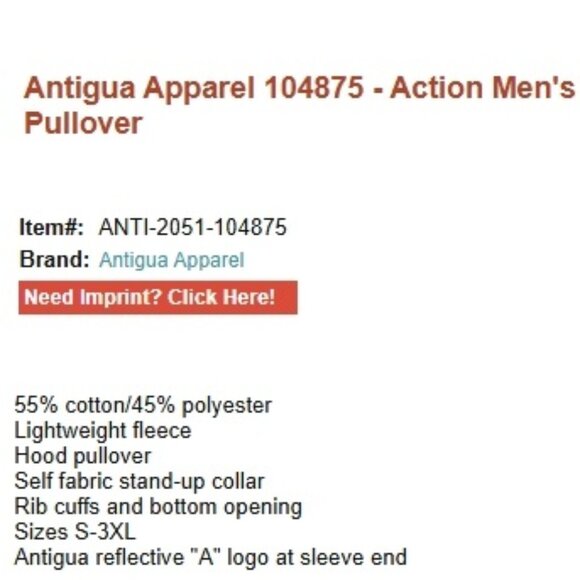 Antigua Action Lightweight Fleece Navy Blue Hoodie - Picture 13 of 13